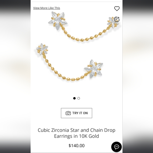 Pagoda 10K Yellow Gold Stars double pierced earrings ๐ New in box. - Picture 6 of 6